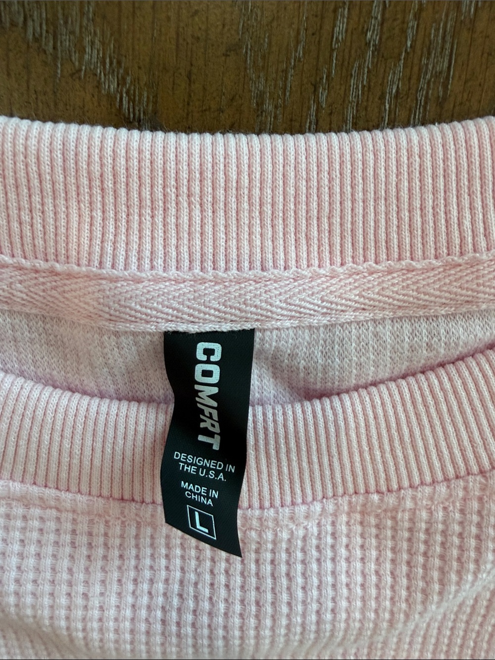 Light Pink Waffle Short-Sleeve Tee - Brand: blank - Picture 2 of 6